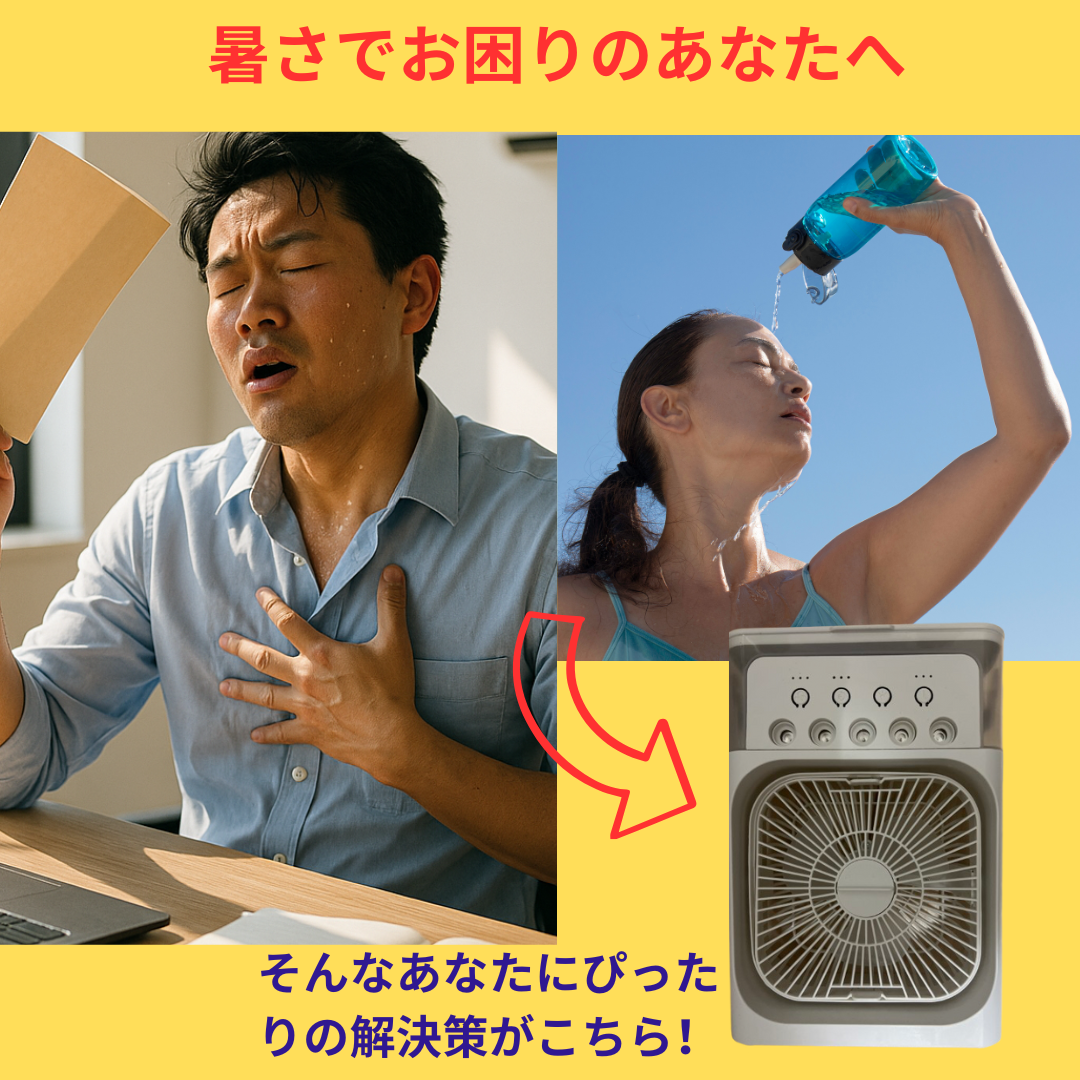 Kazecoolpro™ 1 台3 役：・扇風機・加湿器・LEDナイトライト